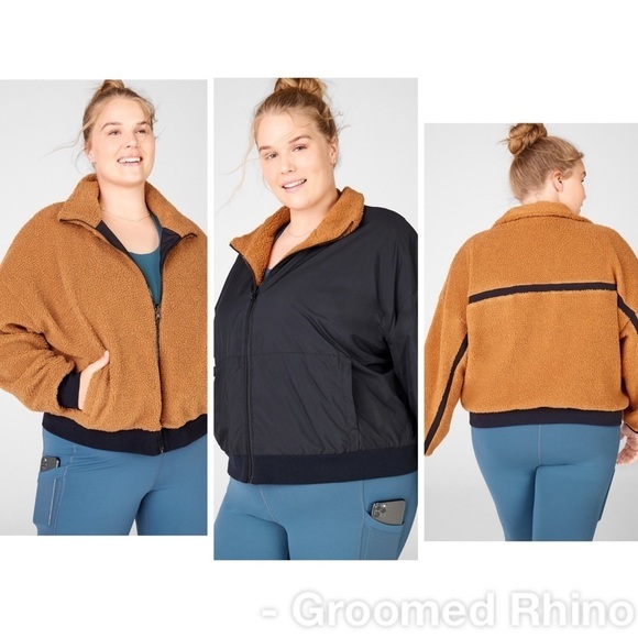 Fabletics Sepia/Black Spence Reversible Jacket Size 4X - Picture 1 of 7